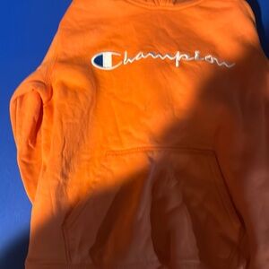 Champion orange hoodie boys Large